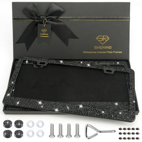 Shering front view frame showing full rhinestone border and polished look
