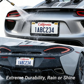 Shering installed on car front showing how frame enhances vehicle curb appeal