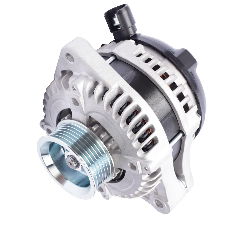 SHICHU alternator front view showing mounting points and clean finish, ensures easy replacement
