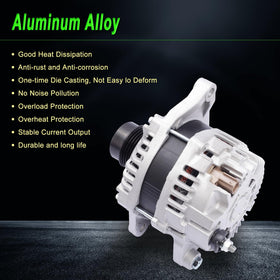 SHICHU alternator installed in an engine bay illustrating correct orientation and clearance