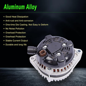 SHICHU alternator installed in an engine bay, demonstrates fitment and restored charging function