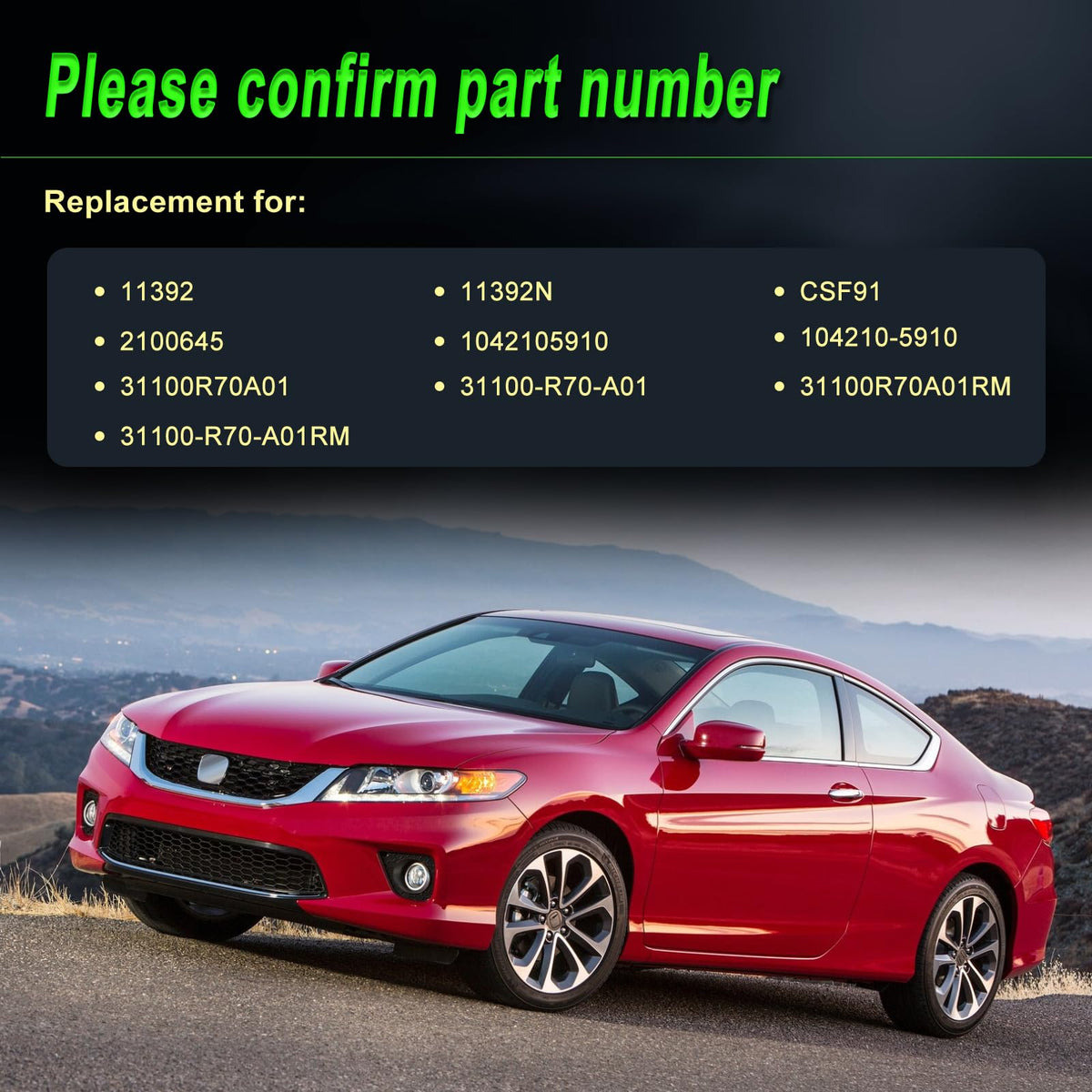 SHICHU alternator label with part numbers to verify compatibility quickly