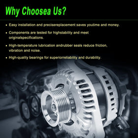 SHICHU alternator label and part stamp, displays model identifiers to match vehicle numbers