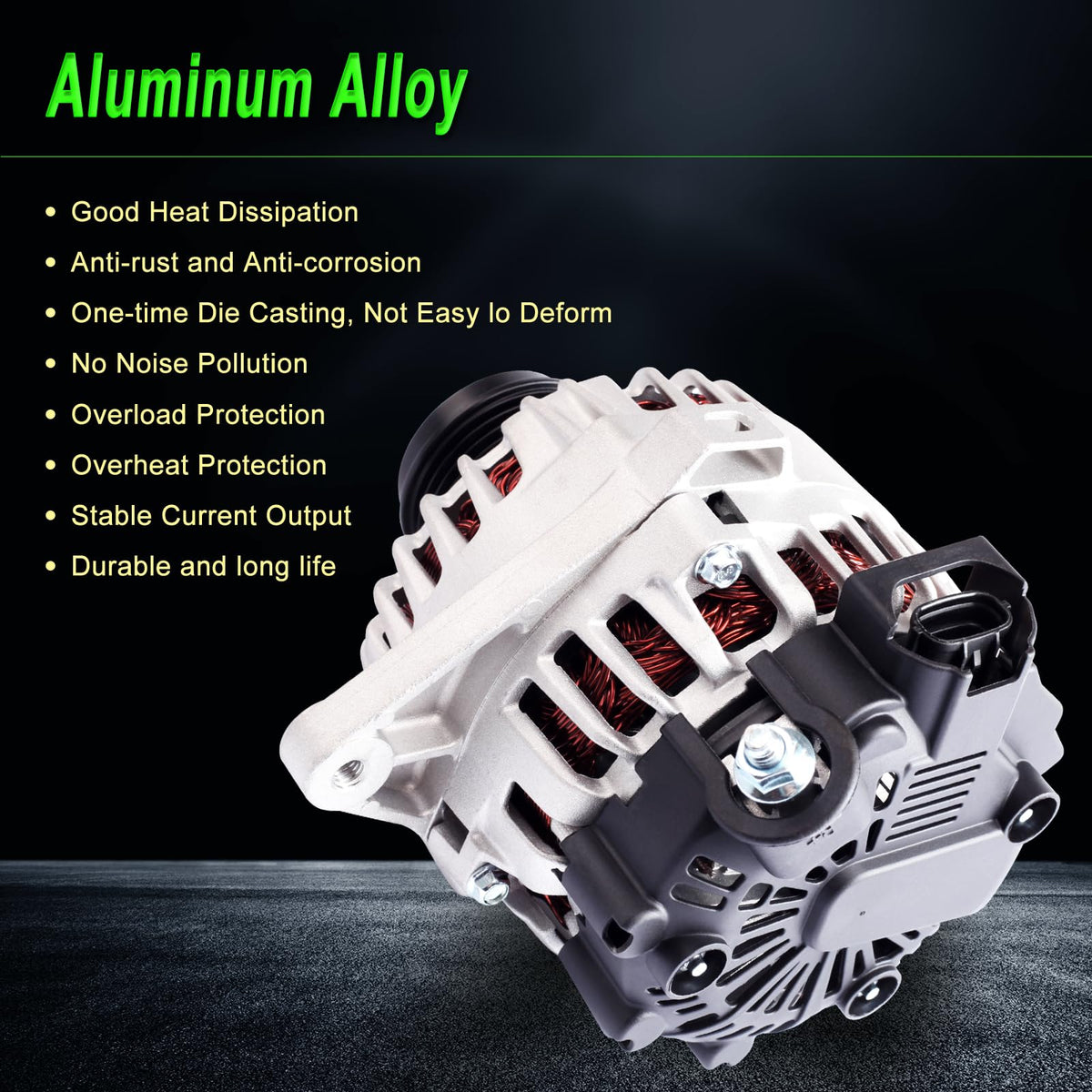 SHICHU alternator boxed with warranty card showing included support