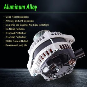 SHICHU alternator size comparison with ruler illustrating compact dimensions