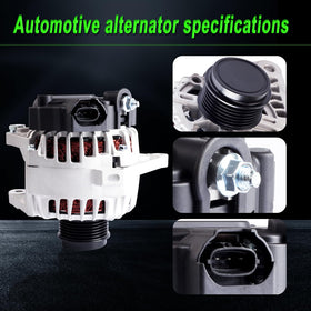 SHICHU alternator beside ruler illustrating compact size for installation