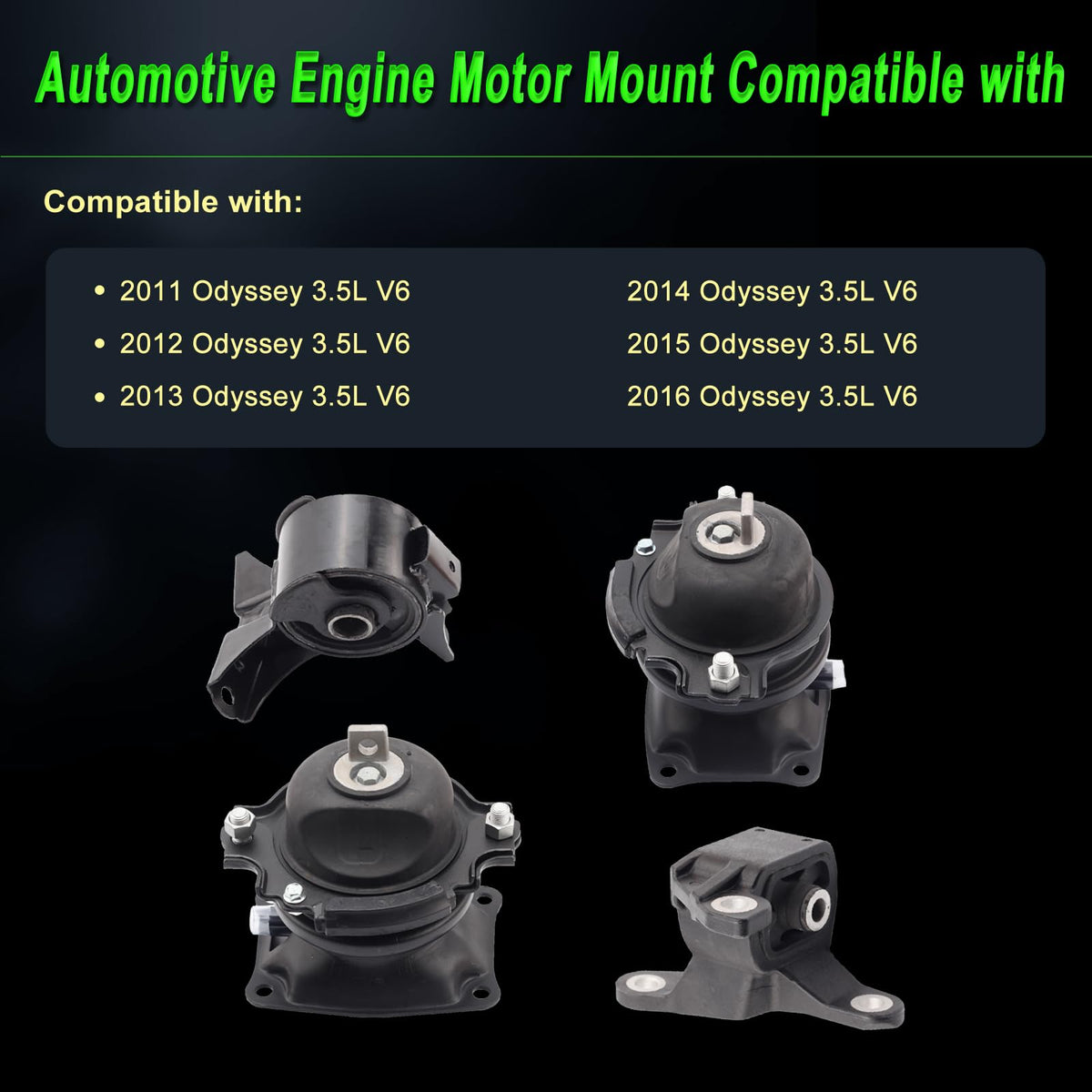 SHICHU front motor mount close-up showing rubber-metal bond for stability