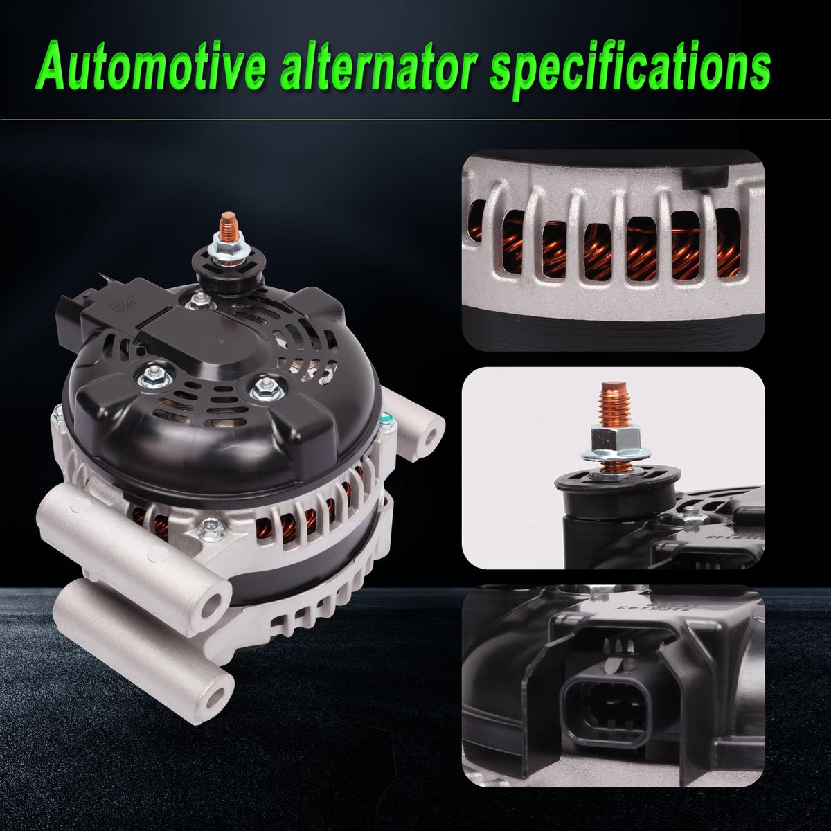SHICHU alternator beside ruler to show scale and dimensions for compatibility