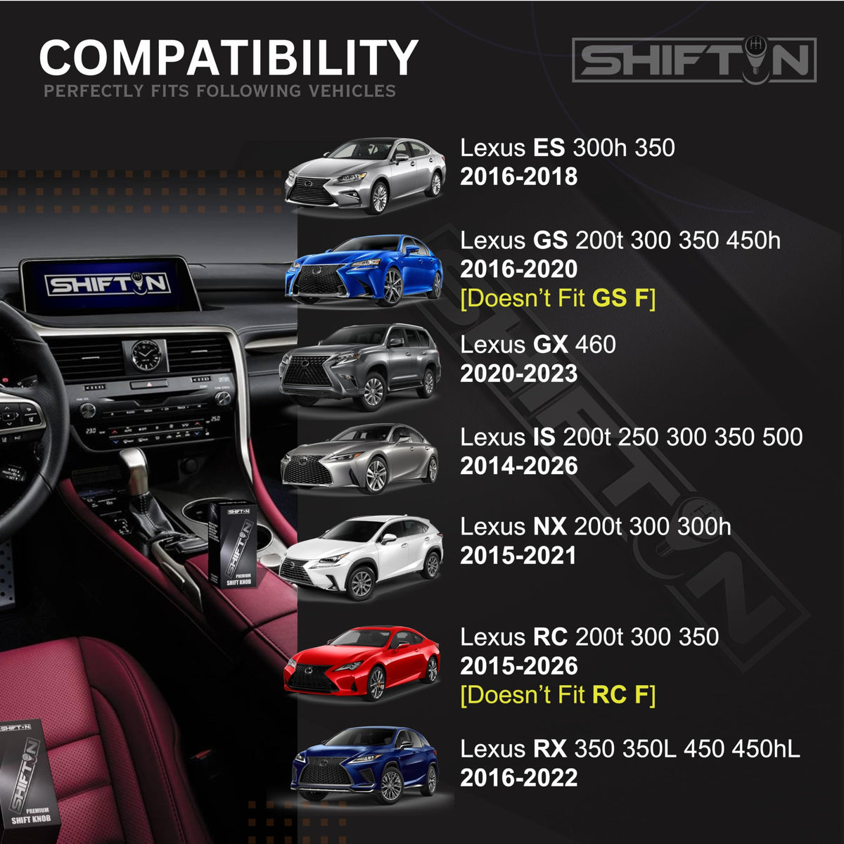 SHIFTIN top profile close-up highlighting ergonomic contour and grip