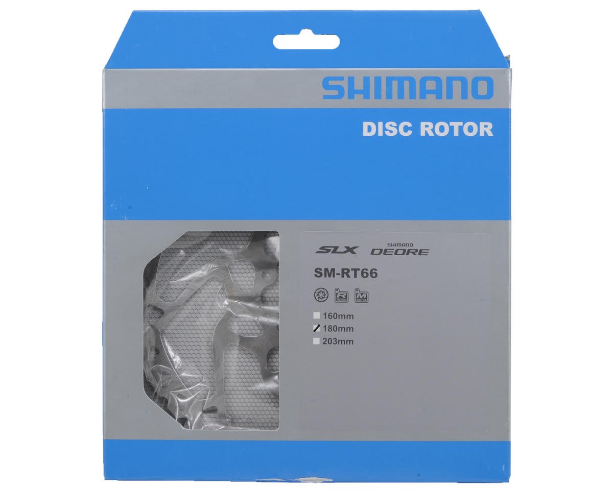 Shimano SM-RT66 installed on bike wheel demonstrating reliable stopping performance