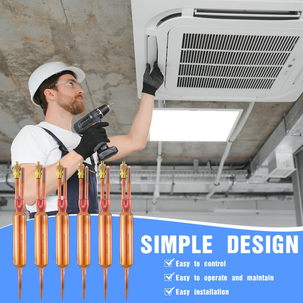 Shimeyao charging valve detail showing service access and easier refrigerant charging