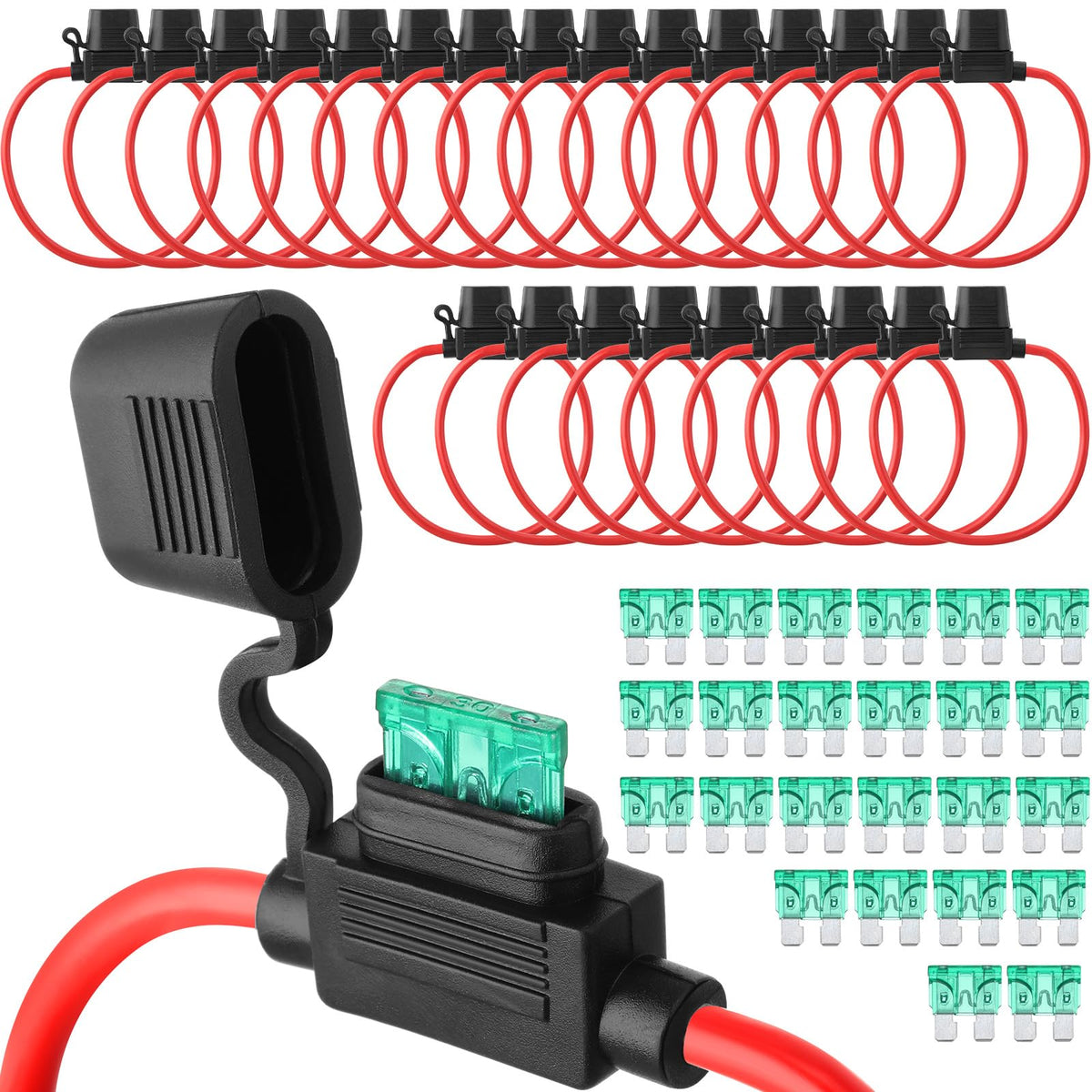 Shimeyao front packaging showing 24 holders and fuses for quick restocking