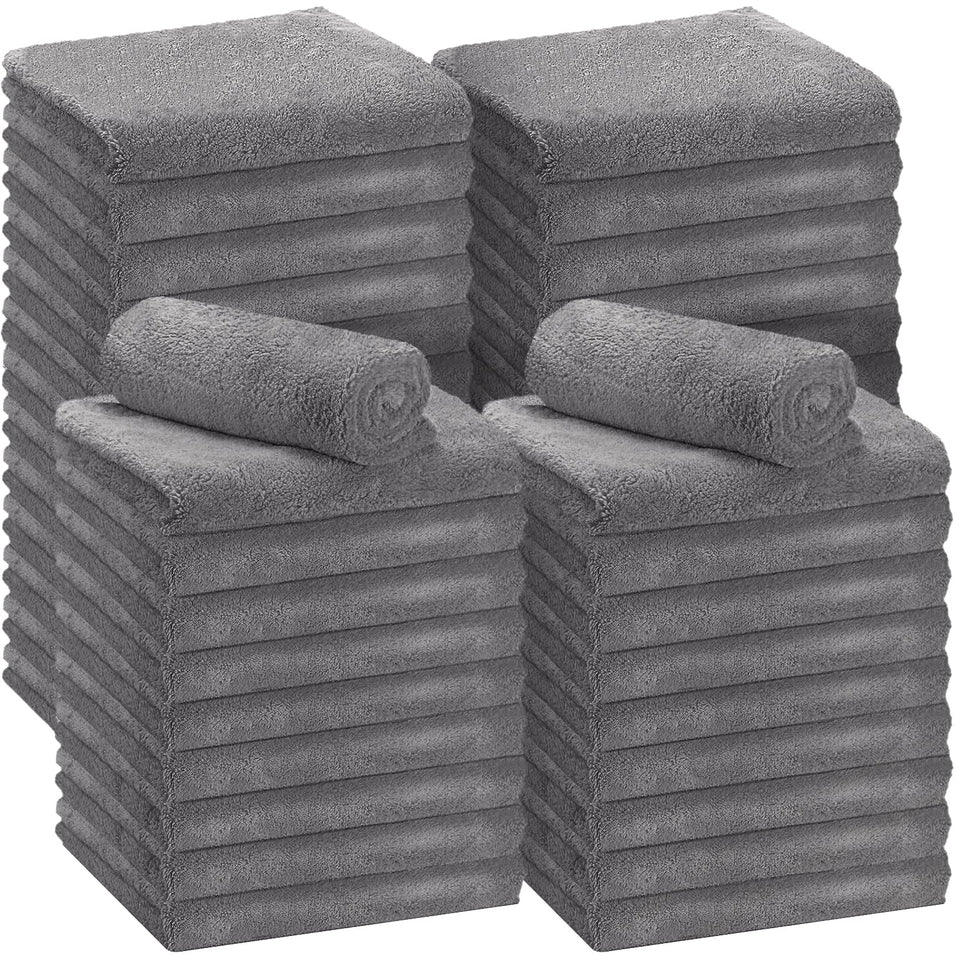 Shimeyao front pack showing 30 gray towels and bulk quantity benefit