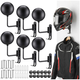 Shimeyao helmet rack front view showing stable mount and helmet benefit