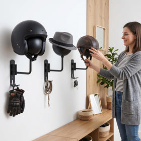 Shimeyao six mounts installed as a set for organized multi-helmet storage benefit