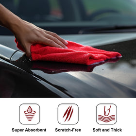 Shimeyao towel drying a car panel for streak-free finish