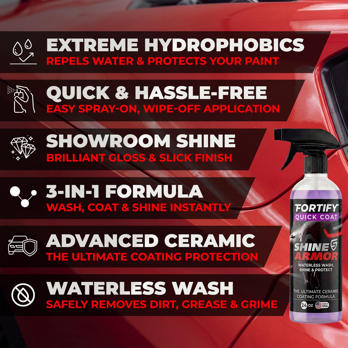 SHINE ARMOR on microfiber cloth wiping paint delivering safe, scratch-free result