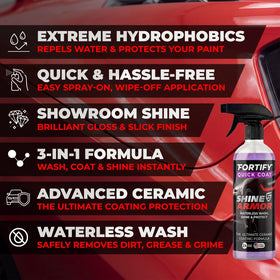 SHINE ARMOR on microfiber cloth wiping paint delivering safe, scratch-free result