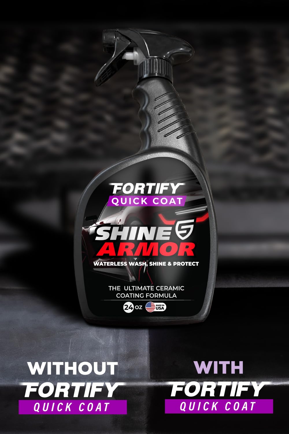SHINE ARMOR hydrophobic water beading on paint, repels moisture effectively