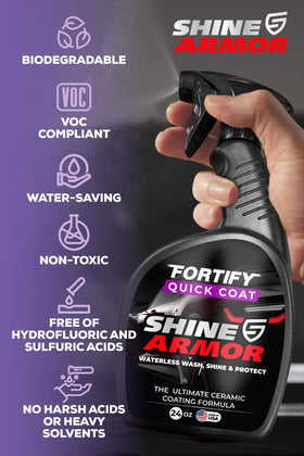 SHINE ARMOR being wiped with microfiber cloth, easy residue-free finish