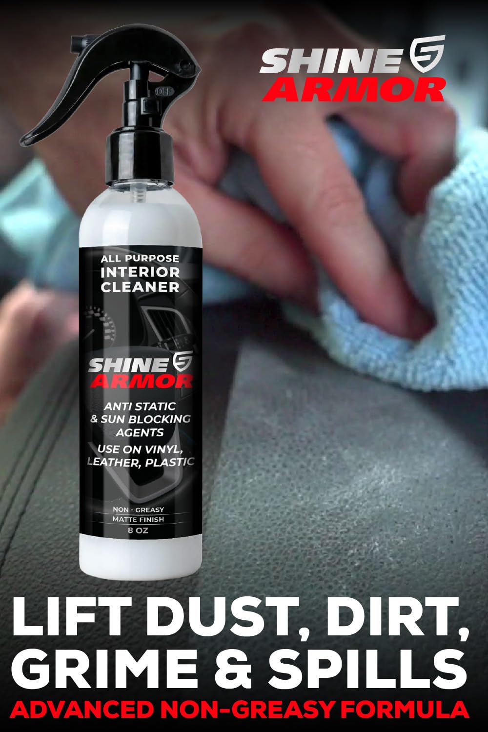 SHINE ARMOR glossy paint texture close-up showing enhanced mirror shine