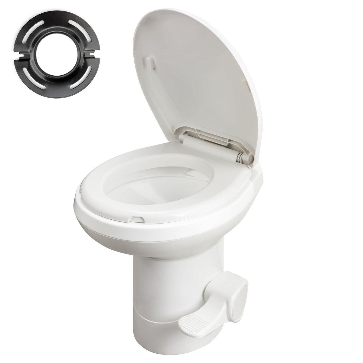 Shineforu front view of toilet showing compact profile and clean finish for easy installation