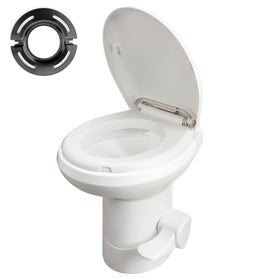 Shineforu front view of toilet showing compact profile and clean finish for easy installation
