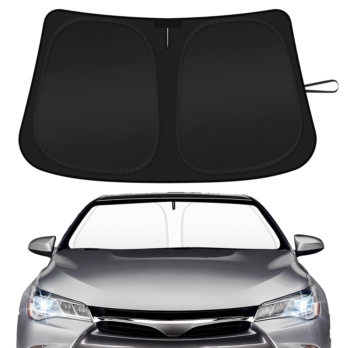 SHINEHOME full-coverage front windshield shade fitting Camry, protects interior