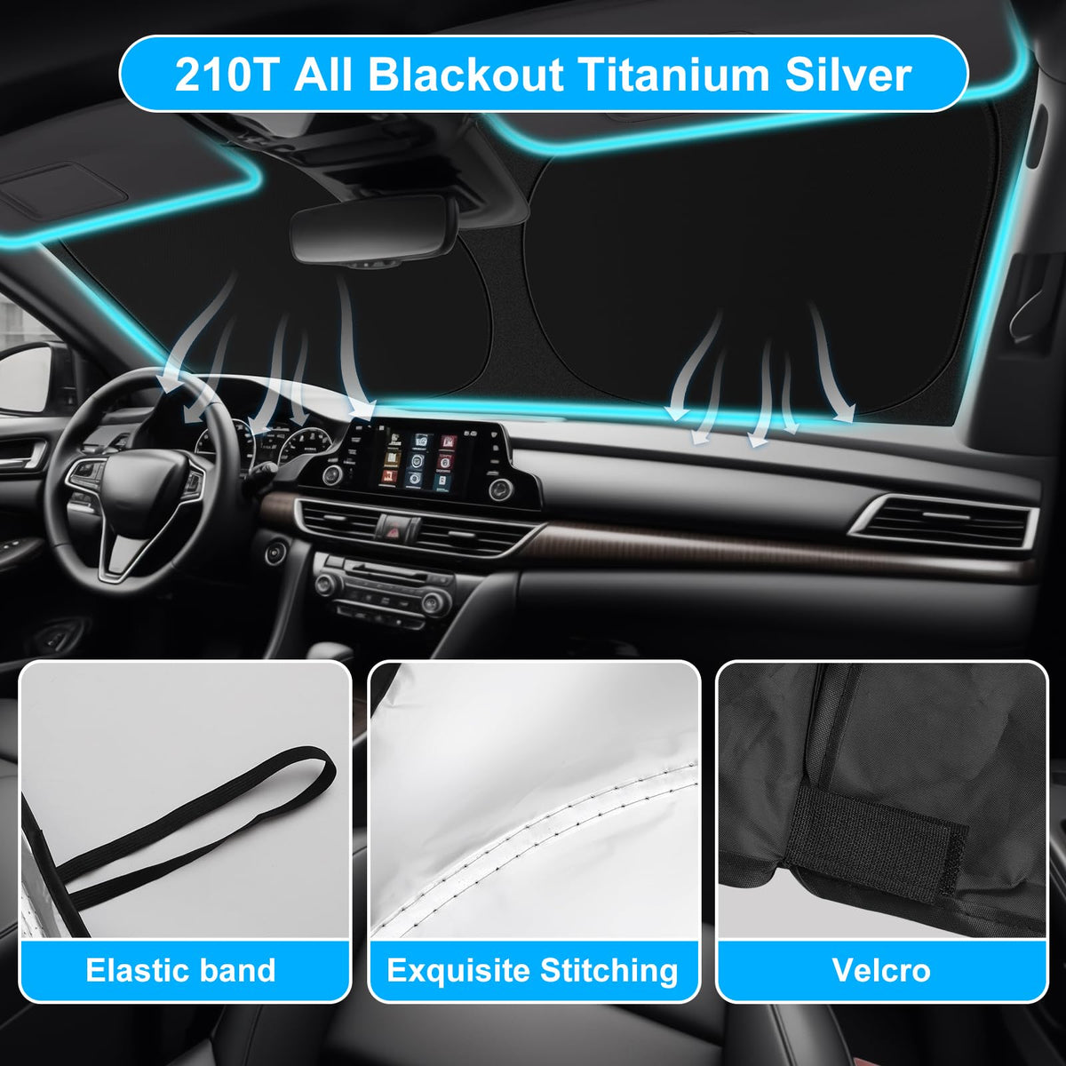 SHINEHOME 210T fabric close-up showing durable reflective texture