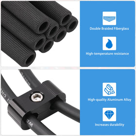 SHINEHOME close-up of double-braided fiberglass sleeve displaying heat resistance