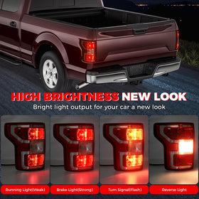 SHINEHOME left tail light installed on F150 demonstrating precise OEM fit