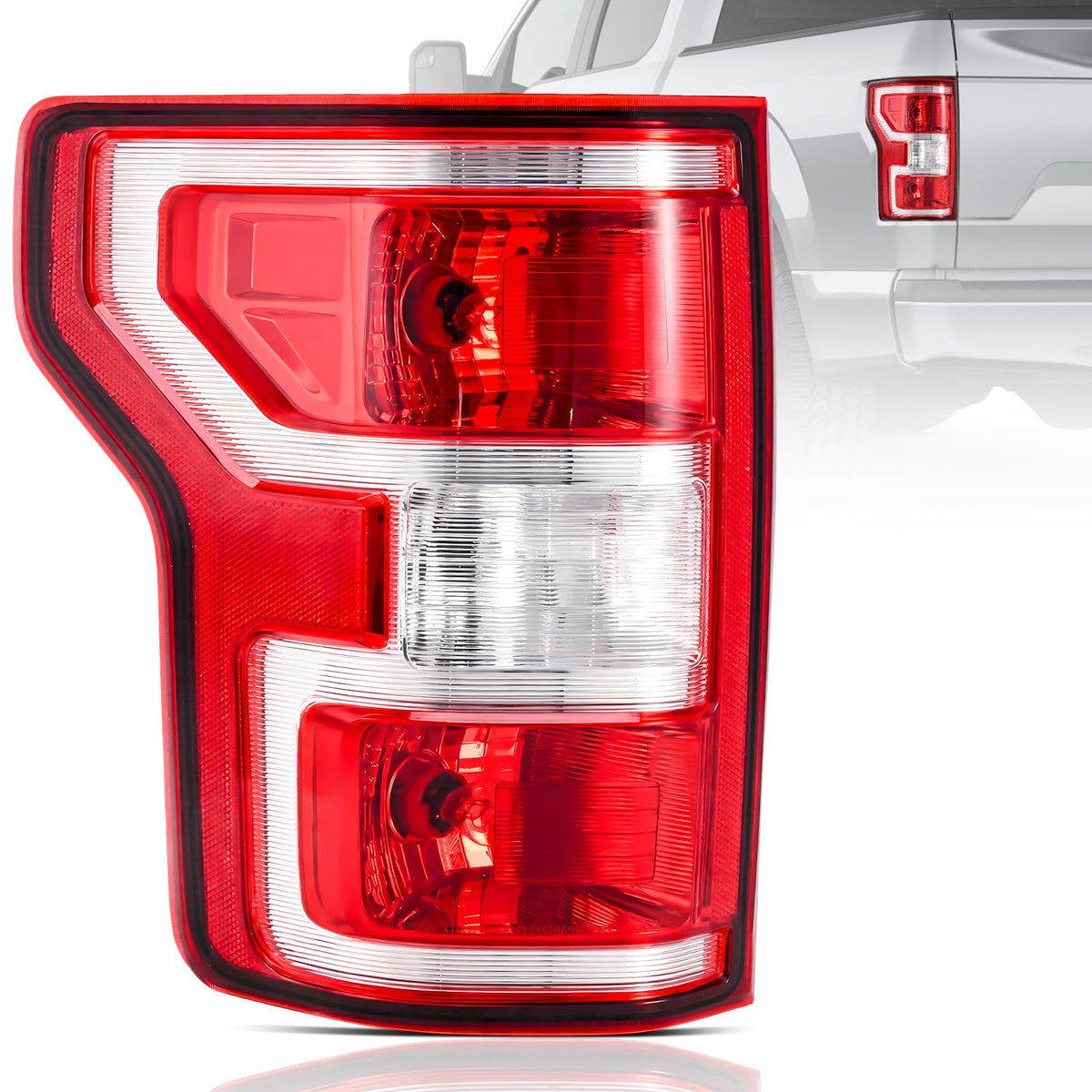 SHINEHOME front view of left F150 tail light showing factory fit and finish