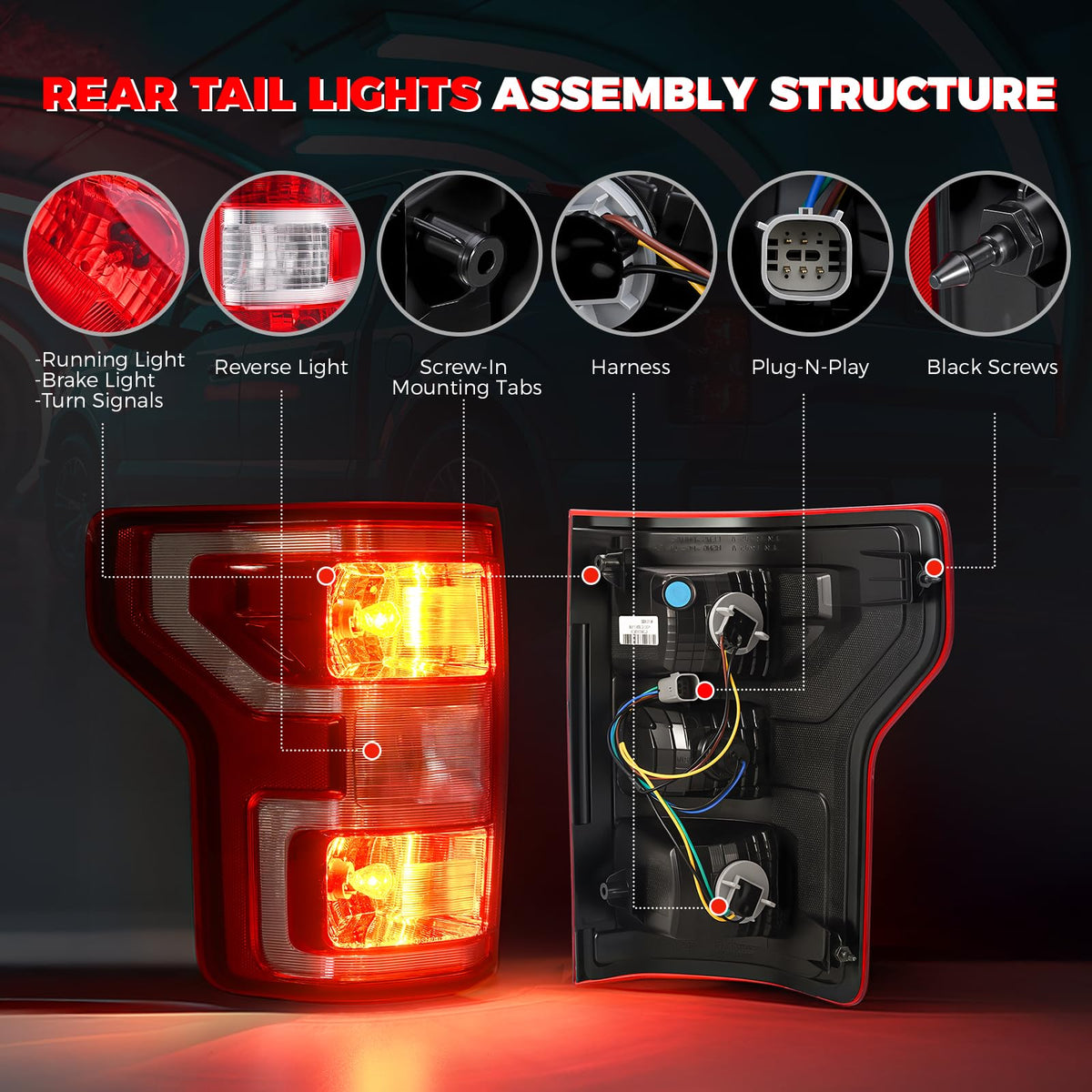 SHINEHOME illuminated brake light mode improving rear visibility