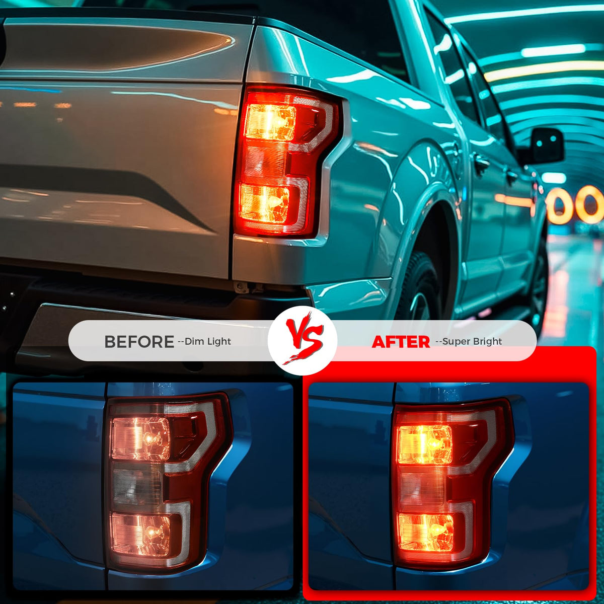 SHINEHOME tail light ABS housing detail showing durability and impact resistance