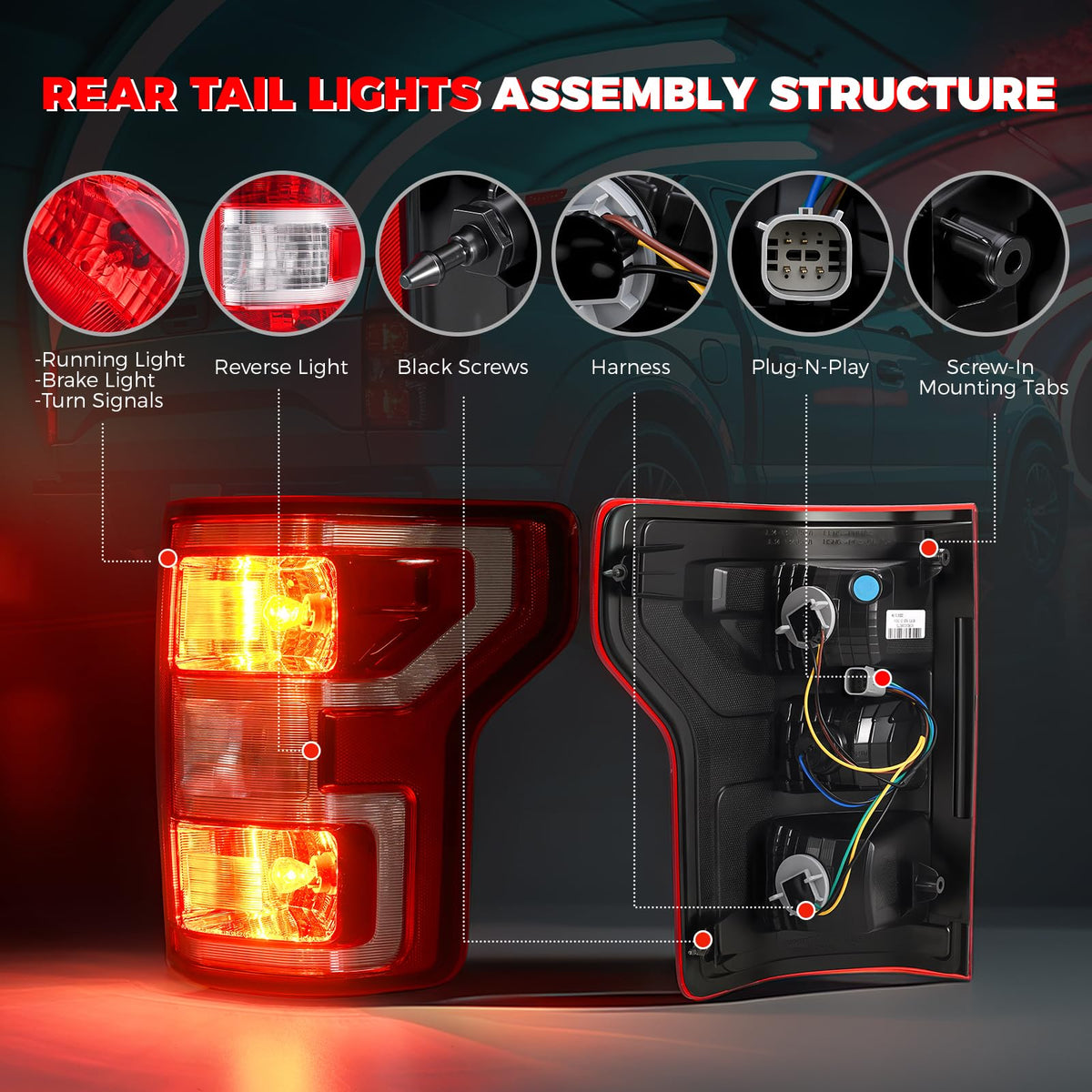 SHINEHOME installed tail light on Ford F150 showing OEM-style replacement benefit