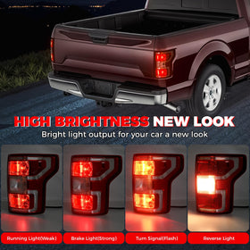 SHINEHOME close-up of tail light lens showing clarity and brightness benefit