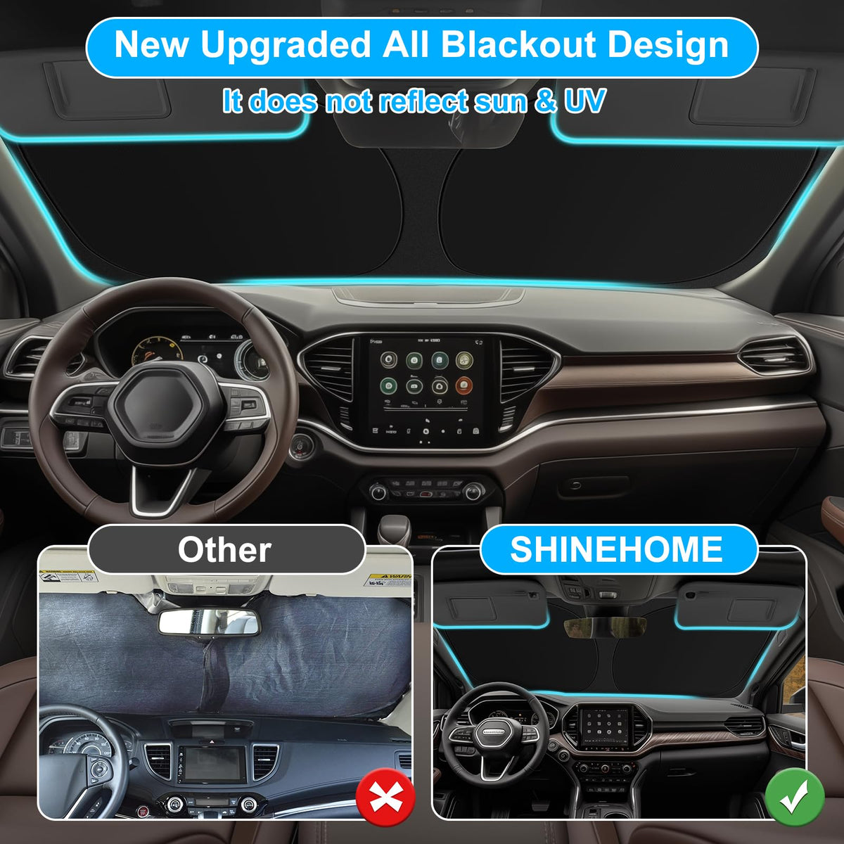 SHINEHOME folded in storage pouch illustrating compact size for convenient storage