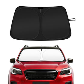 SHINEHOME front view installed sun shade protecting windshield and cooling cabin