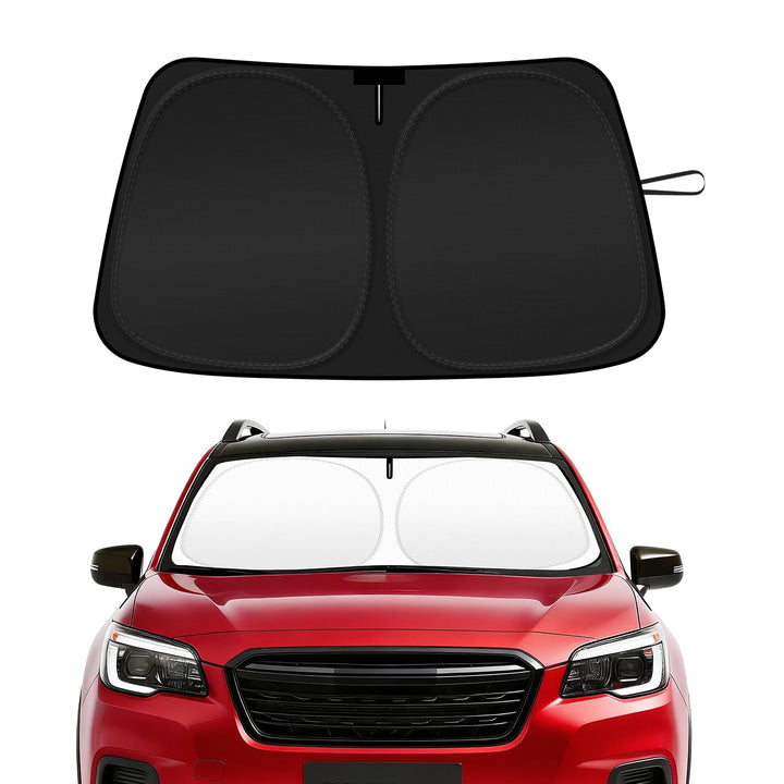 SHINEHOME front view installed sun shade protecting windshield and cooling cabin