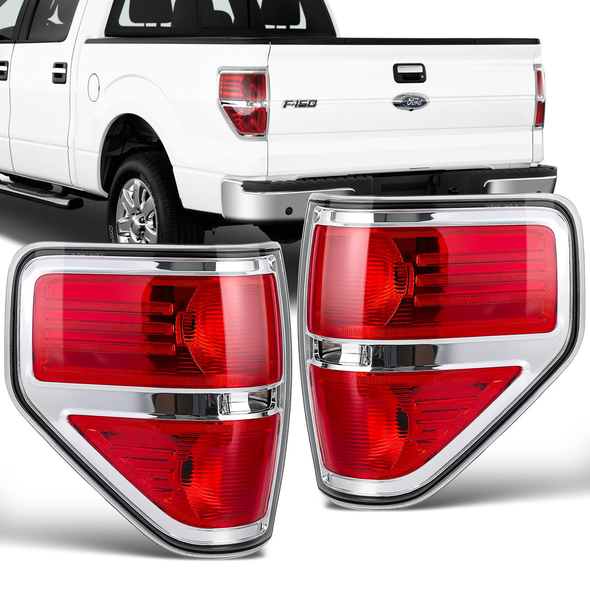 SHINEHOME front view of taillight pair showing clean factory fit and improved visibility