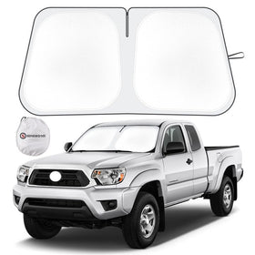 SHINEHOME front packaging on Tacoma windshield showing fit and protection