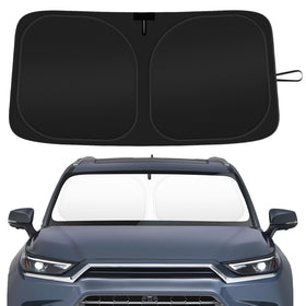 SHINEHOME full-coverage front sun shade fitted on Highlander windshield protects interior