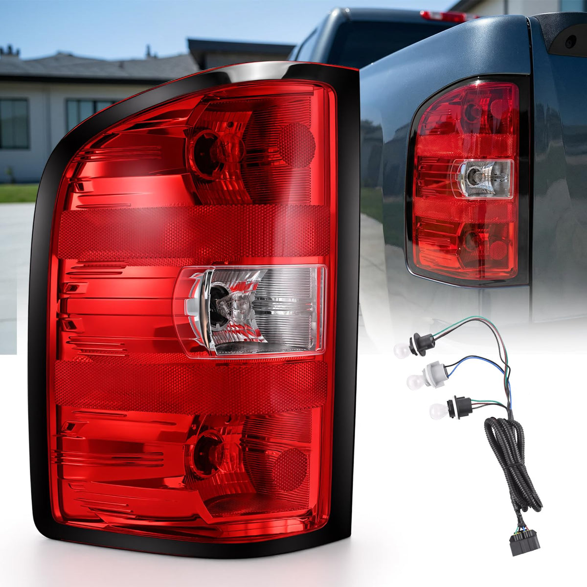 SHINEHOME left tail light front view showing exact OEM-style fit and finish