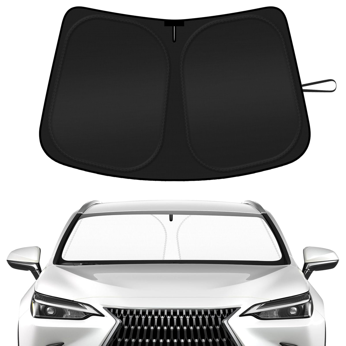 SHINEHOME sun shade fitted on Lexus RX windshield for full coverage and cooling