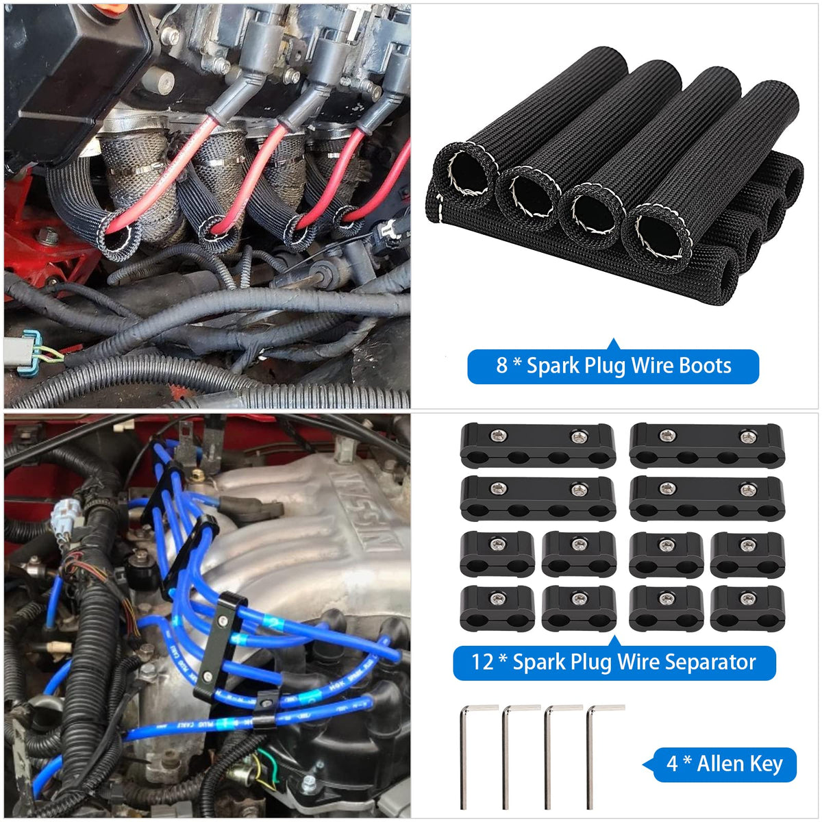 SHINEHOME mechanic installing kit under hood, faster tidy routing and protection benefit
