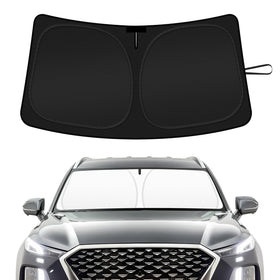 SHINEHOME front-fit on Palisade windshield showing full coverage benefit
