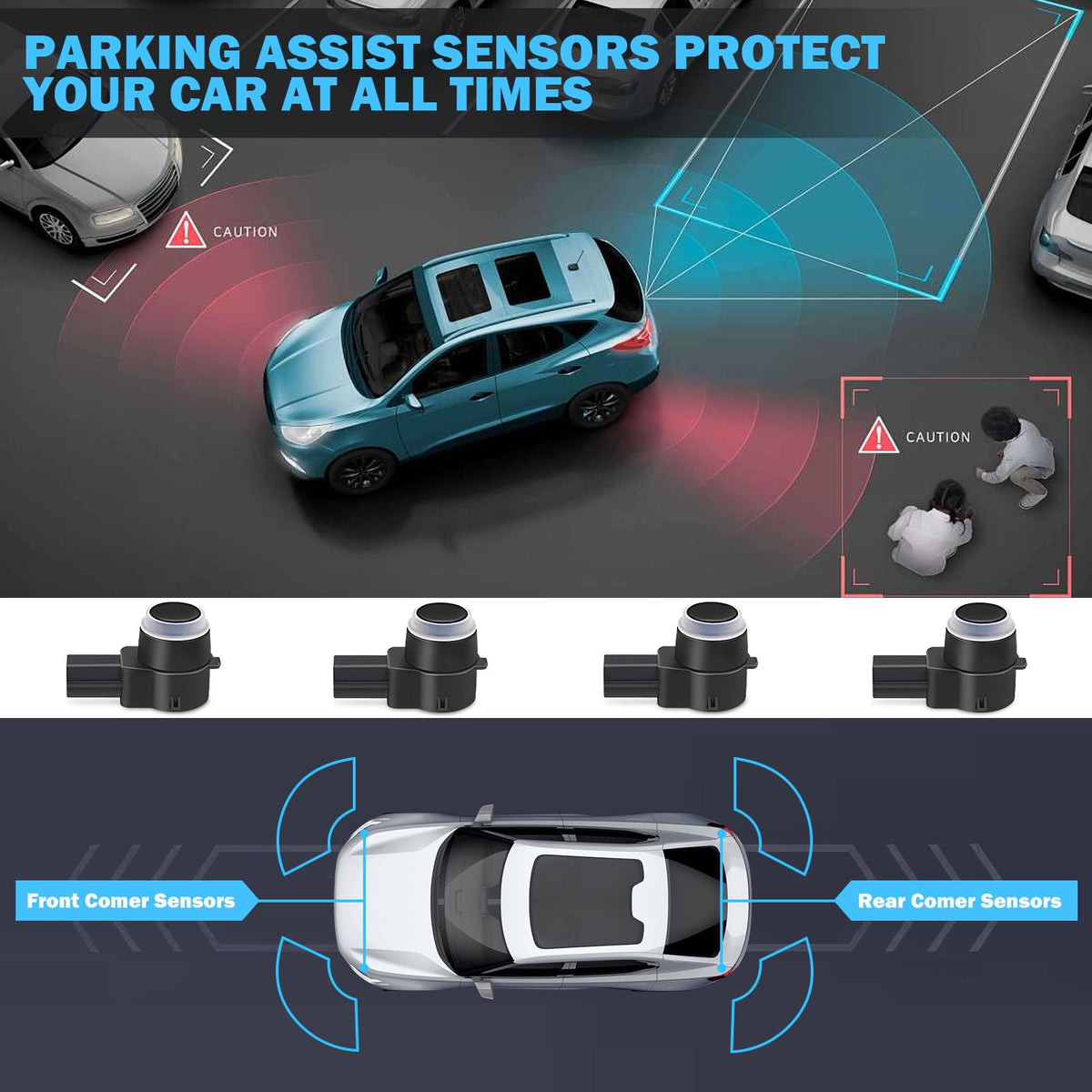 SHINEHOME sensor mounted into bumper restoring parking detection safety