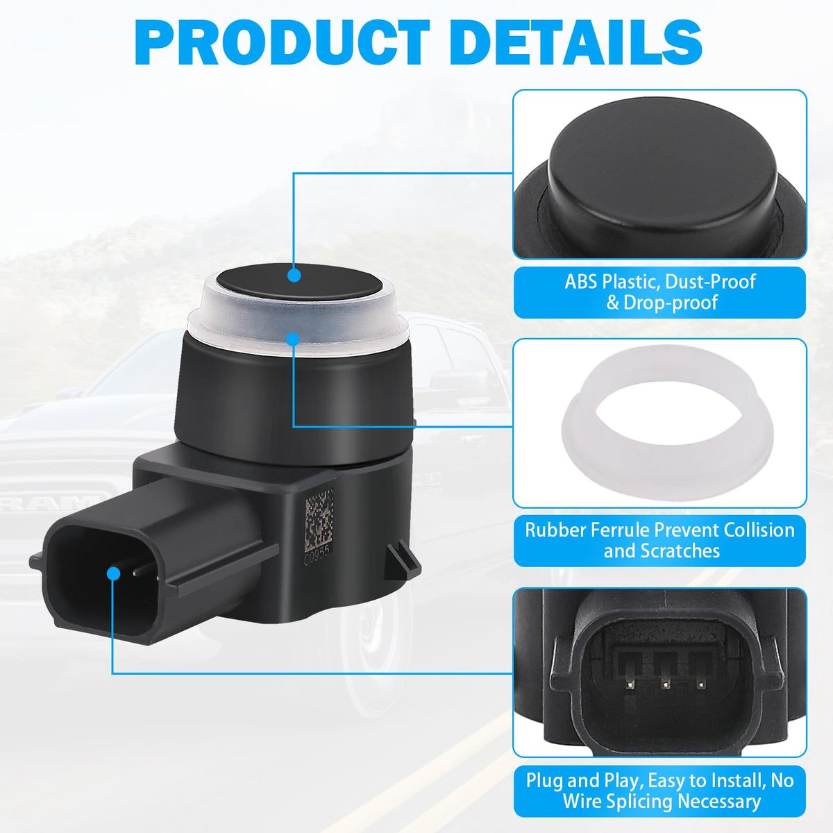 SHINEHOME sensor wiring connector detail for easy plug-and-play installation