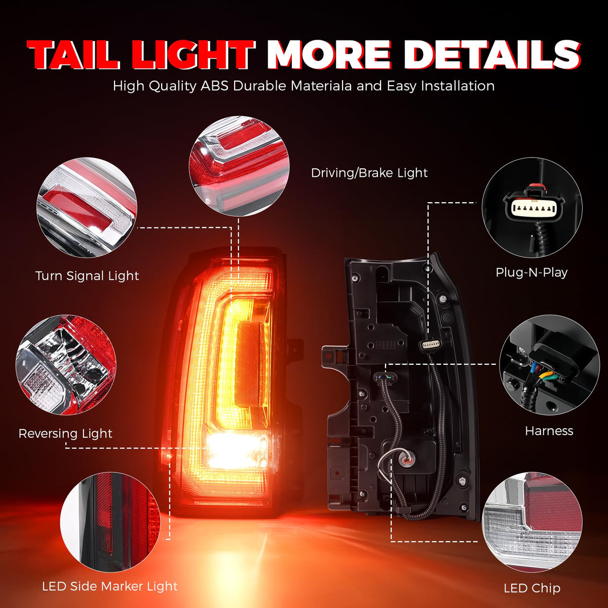 SHINEHOME tail light installed on Yukon showing exact OEM-like fitment