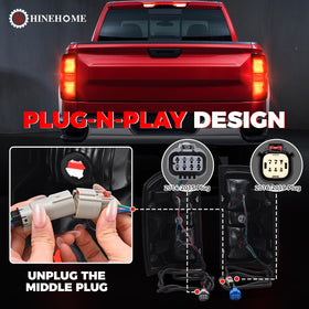 SHINEHOME taillight illuminated at night demonstrating bright LED visibility